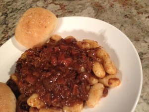 A rich deeply flavored sauce over fluffy potato pasta pillows--the perfect birthday dinner comfort food for a cool rainy night